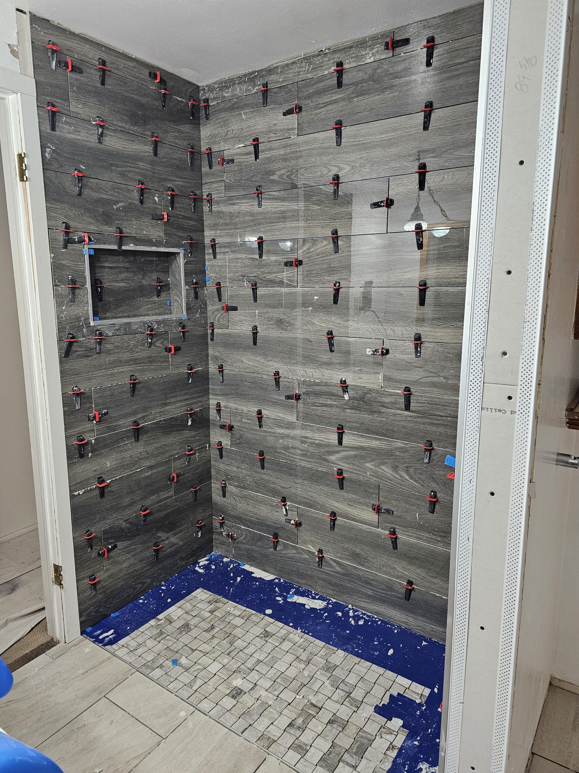 tiled shower walls