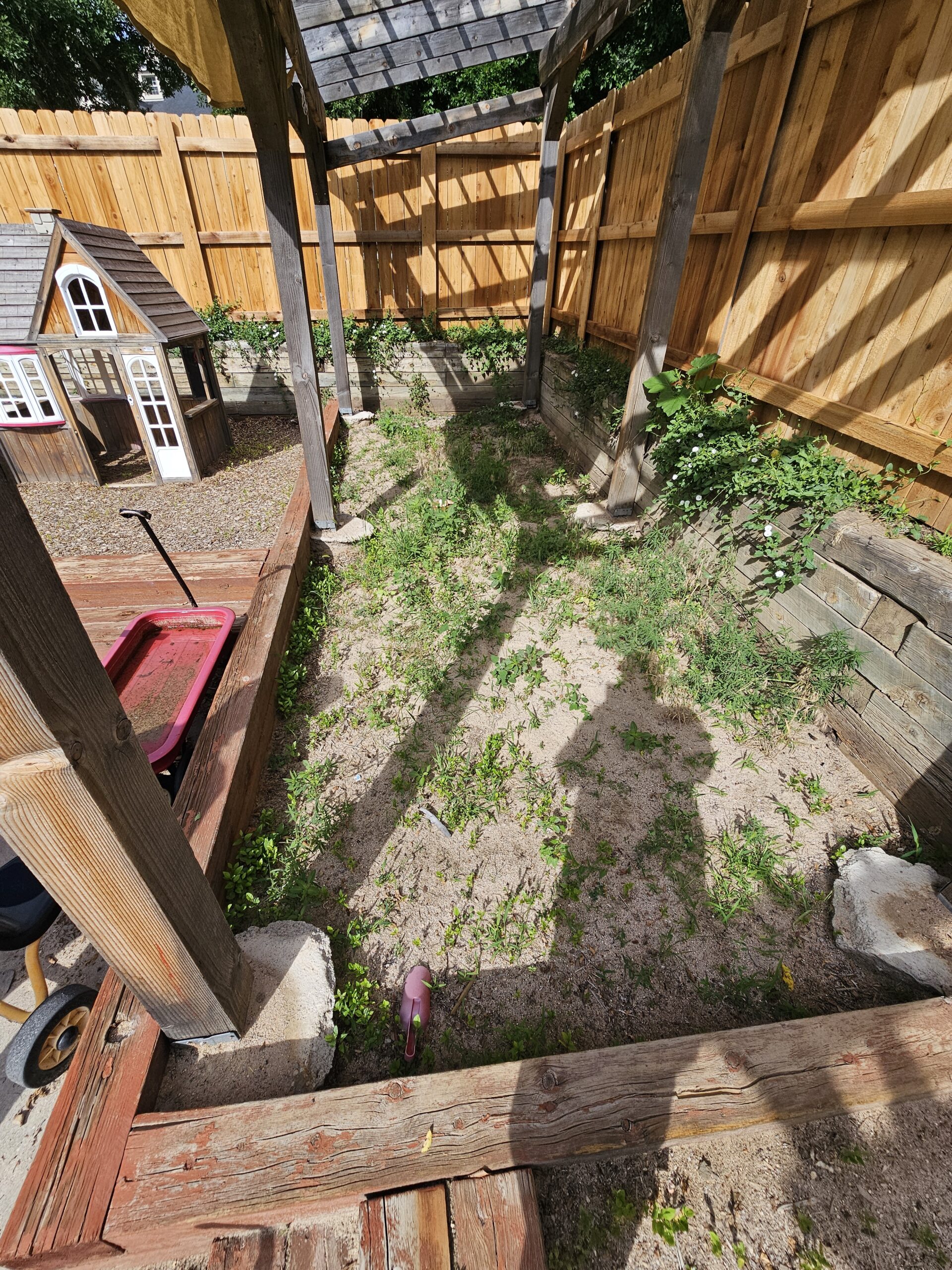 Before – outdoor area under existing pergola, Colorado Springs