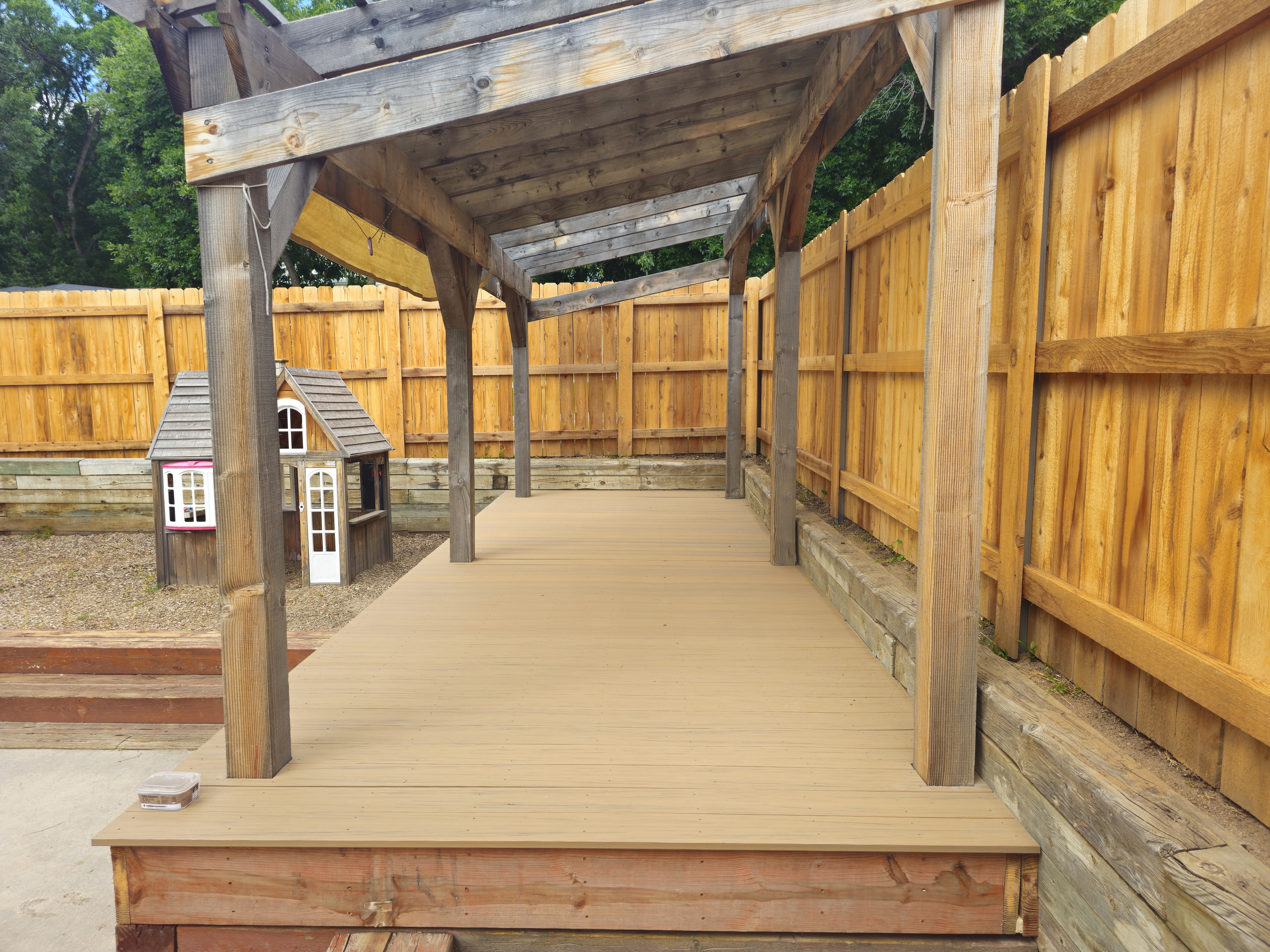 Finished deck under pergola – Colorado Springs Broadmoor area